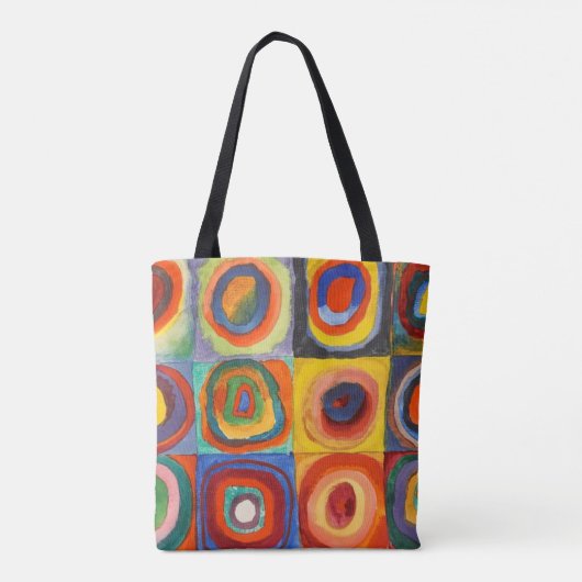 Vierkantjes met concentrische cirkels van Kandinsk Tote Bag (Achterkant)