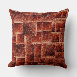 Vierkantjes met een donkere en lichte rode wandtex kussen