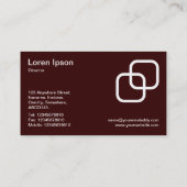 Vierkantjes met elkaar verbinden - wit op donkerbr visitekaartje (Achterkant)