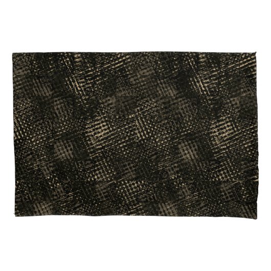 Vierkantjes met gekruiste krassen of donkerbruine  kussensloop (Voorkant)