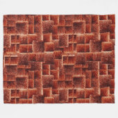 Vierkantjes met licht en donkerrode wandtextuur fleece deken (Voorkant (Horizontaal))
