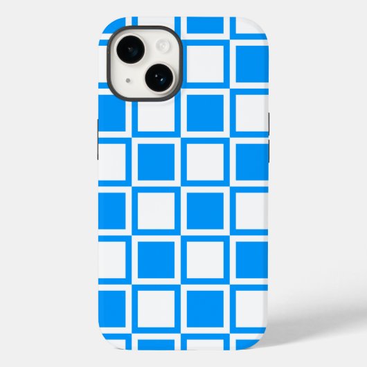 Vierkantjes met lichtblauwe rode modder Case-Mate iPhone case (Achterkant)