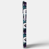 Vierkantjes met spiraaltekening, cyaan drizzle eff Case-Mate iPhone case (Achterkant / Links)