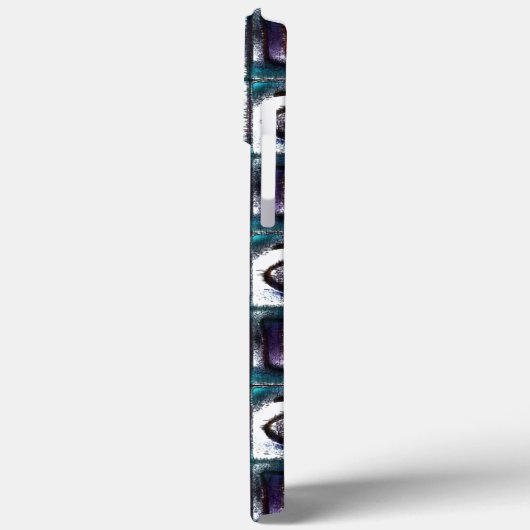 Vierkantjes met spiraaltekening, cyaan drizzle eff Case-Mate iPhone case (Achterkant / Links)