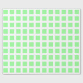 Vierkantjes - Mint Groen op Wit Cadeaupapier (Vlak)