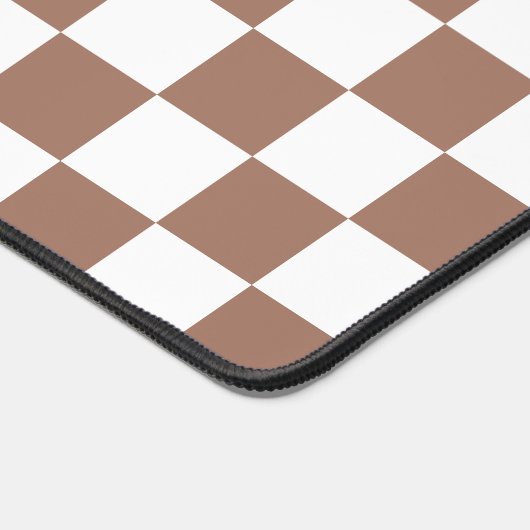 Vierkantjes mocha bruin wit retro Monogram Bureaumat (Hoek)