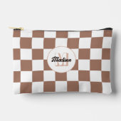 Vierkantjes mocha bruin wit retro Monogram Etui (Voorkant)