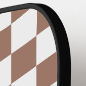 Vierkantjes mocha bruin wit retro Monogram Pickleball Paddle (Links Detail)