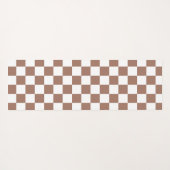 Vierkantjes mocha bruin wit retro Monogram Yogamat (Achterkant (horizontaal))