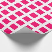 Vierkantjes - Neon Red op White Cadeaupapier (Hoek)