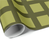 Vierkantjes - Olijf op Donkere Olijf Cadeaupapier (Rol Hoek)