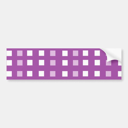 Vierkantjes op paars gepatterd bumpersticker (Voorkant)