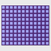 Vierkantjes - Pastel blauw op diep Paars Cadeaupapier (Vlak)