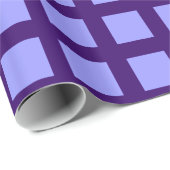 Vierkantjes - Pastel blauw op diep Paars Cadeaupapier (Rol Hoek)