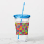 Vierkantjes Patroon Acryl Drinkbeker (Achterkant)