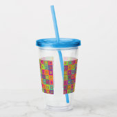 Vierkantjes Patroon Acryl Drinkbeker (Links)