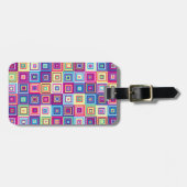 Vierkantjes Patroon Bagagelabel (Voorkant horizontaal)