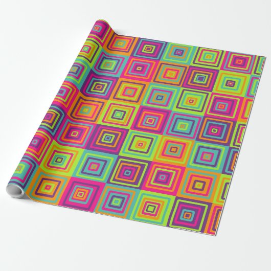 Vierkantjes Patroon Cadeaupapier (Uitgerold)