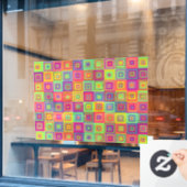 Vierkantjes Patroon Raamsticker (Cafe Raam)