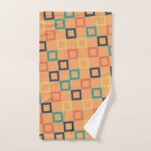 Vierkantjes Perzik Blauw Minimaal Patroon Bad Handdoek (Handdoek)