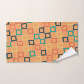 Vierkantjes Perzik Blauw Minimaal Patroon Bad Handdoek (Handdoek)