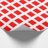 Vierkantjes - Rood op zwart Cadeaupapier (Hoek)