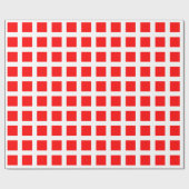 Vierkantjes - Rood op zwart Cadeaupapier (Vlak)