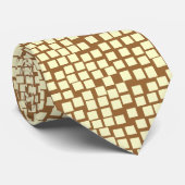 Vierkantjes - Schroem op bruin Stropdas (Opgerold)