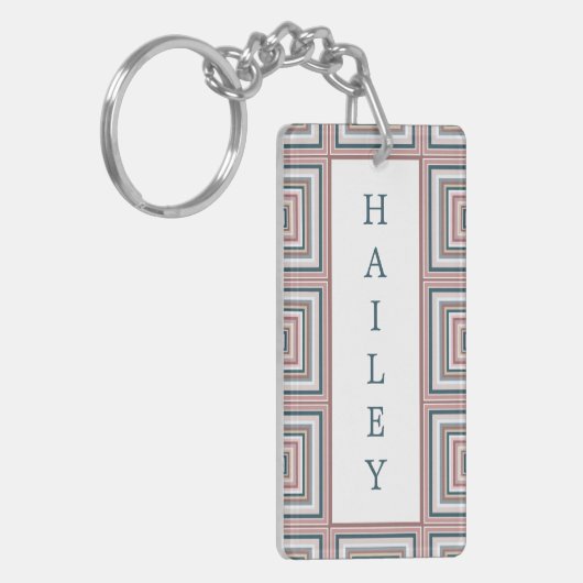 Vierkantjes Sleutelhanger (Voorkant Links)