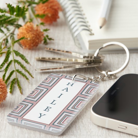 Vierkantjes Sleutelhanger (Voorkant Rechts)