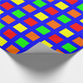 Vierkantjes - Spectrum 01 op blauw Cadeaupapier (Hoek)