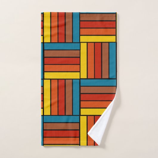 Vierkantjes van 1970 bad handdoek (Handdoek)