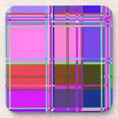 Vierkantjes van de Kleur van de stof Drankjes Onderzetter (Voorkant)