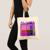 Vierkantjes van de Kleur van de stof Tote Bag (Voorkant (product))