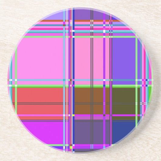 Vierkantjes van de Kleur van de stof Zandsteen Onderzetter (Voorkant)