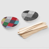 vierkantjes van kleurrijk patchwork handwaaier (Niet-gemonteerd)