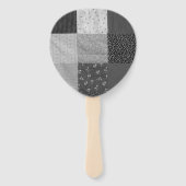 vierkantjes van kleurrijk patchwork handwaaier (Achterkant)