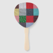 vierkantjes van kleurrijk patchwork handwaaier (Voorkant)