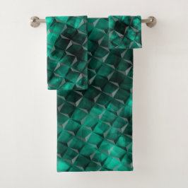 Vierkantjes voor driehoeken die in sommige smaragd bad handdoek