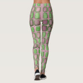 Vierkantjes voor lavendel en groen schijnen leggings (Achterkant)
