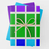 Vierkantjes voor lichte en donkere pacock-kleuren inpakpapier vel (In situ)