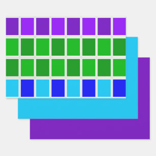 Vierkantjes voor lichte en donkere pacock-kleuren inpakpapier vel