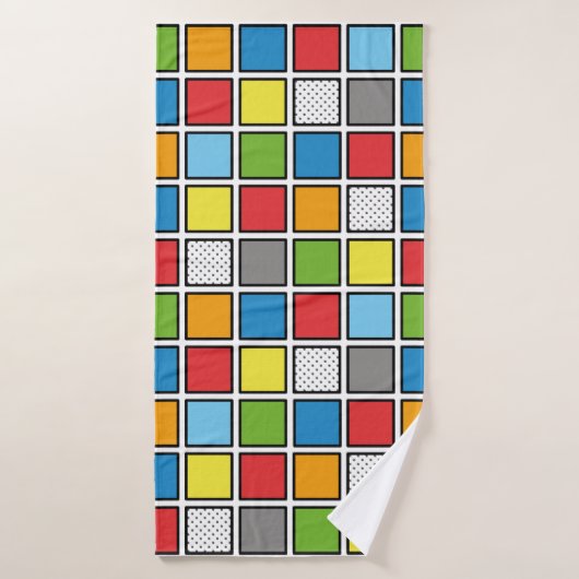 Vierkantjes voor stripstijl badhanddoek (Badhanddoek)