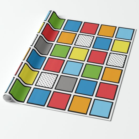 Vierkantjes voor stripstijl cadeaupapier (Uitgerold)