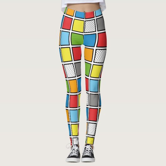 Vierkantjes voor stripstijl leggings (Voorkant)