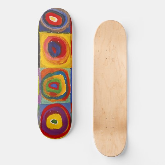 Vierkantjes w Concentrische cirkels 2 | Kandinsky  Persoonlijk Skateboard (Voorkant)
