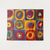 Vierkantjes w Concentrische cirkels 2 | Kandinsky  Wandkleed (Voorkant (horizontaal))