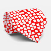 Vierkantjes - wit op rood stropdas (Opgerold)