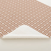 Vierkantjes Witte kamel Brown Sherpa Deken (3/4)