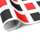 Vierkantjes - zwart en rood op wit cadeaupapier (Rol Hoek)